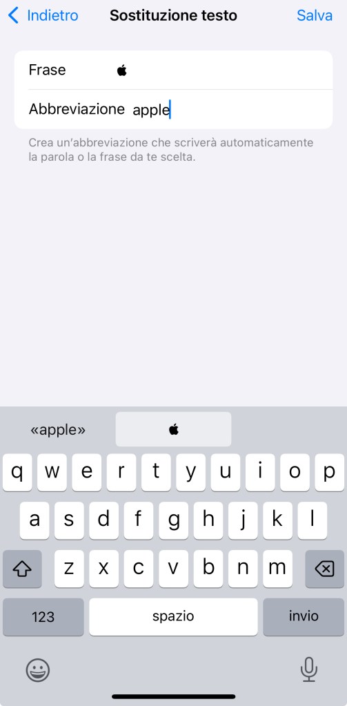 come mettere il logo apple sulla tastiera di iPhone, 